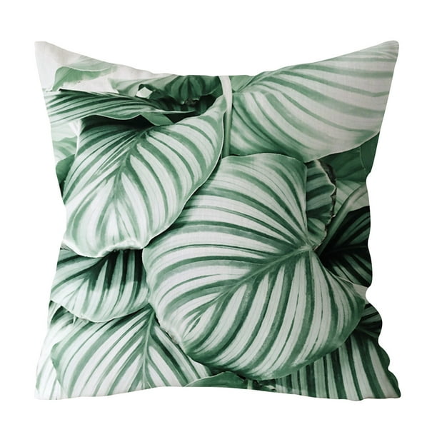 Polyester pillow case cover green leaves throw sofa car cushion cover Home Decor 